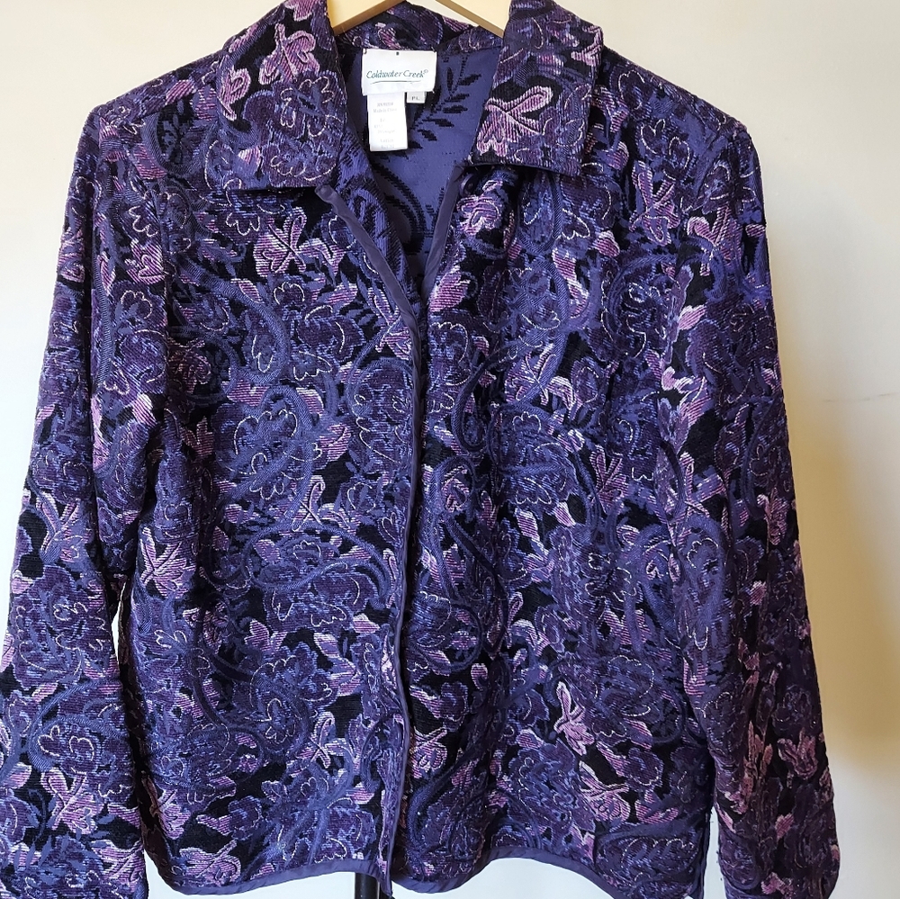Vintage Coldwater Creek Womens Jacket Sz PL Paisley Button Front